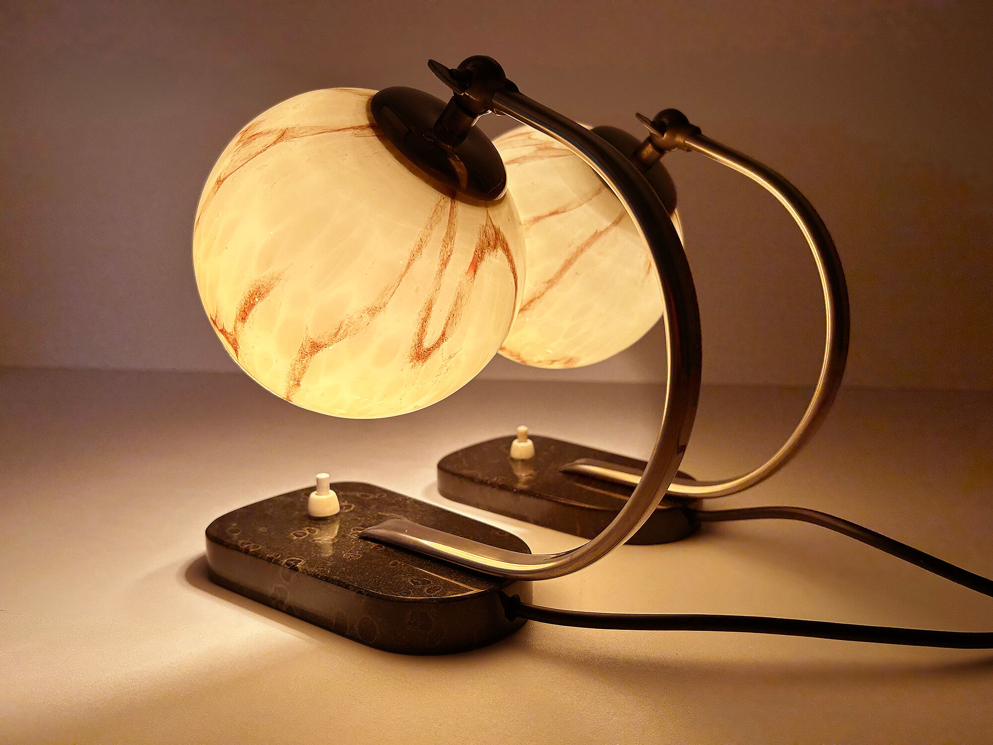 Pair of bauhaus art deco lamps 30s