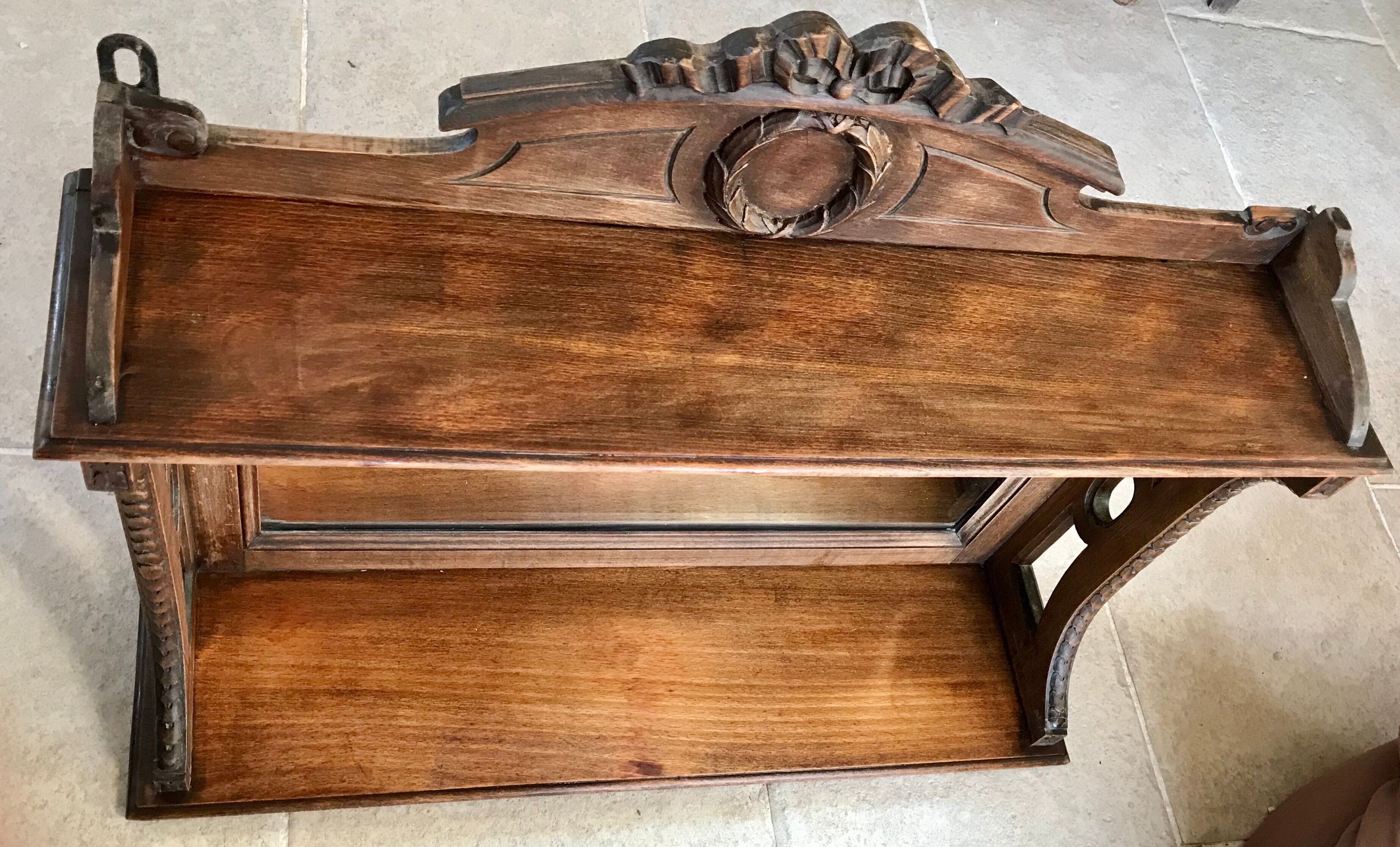 Old wall mirror shelf