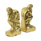 Italian Brass Bookends The Thinker Rodin Regina 18cm