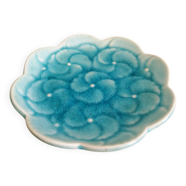 Vide poche fleur turquoise estampillé LBMDJ