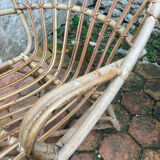 Pair of vintage rattan armchairs