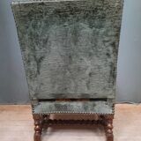 Faiteuil Louis XIII upholstered in part from the 17th century