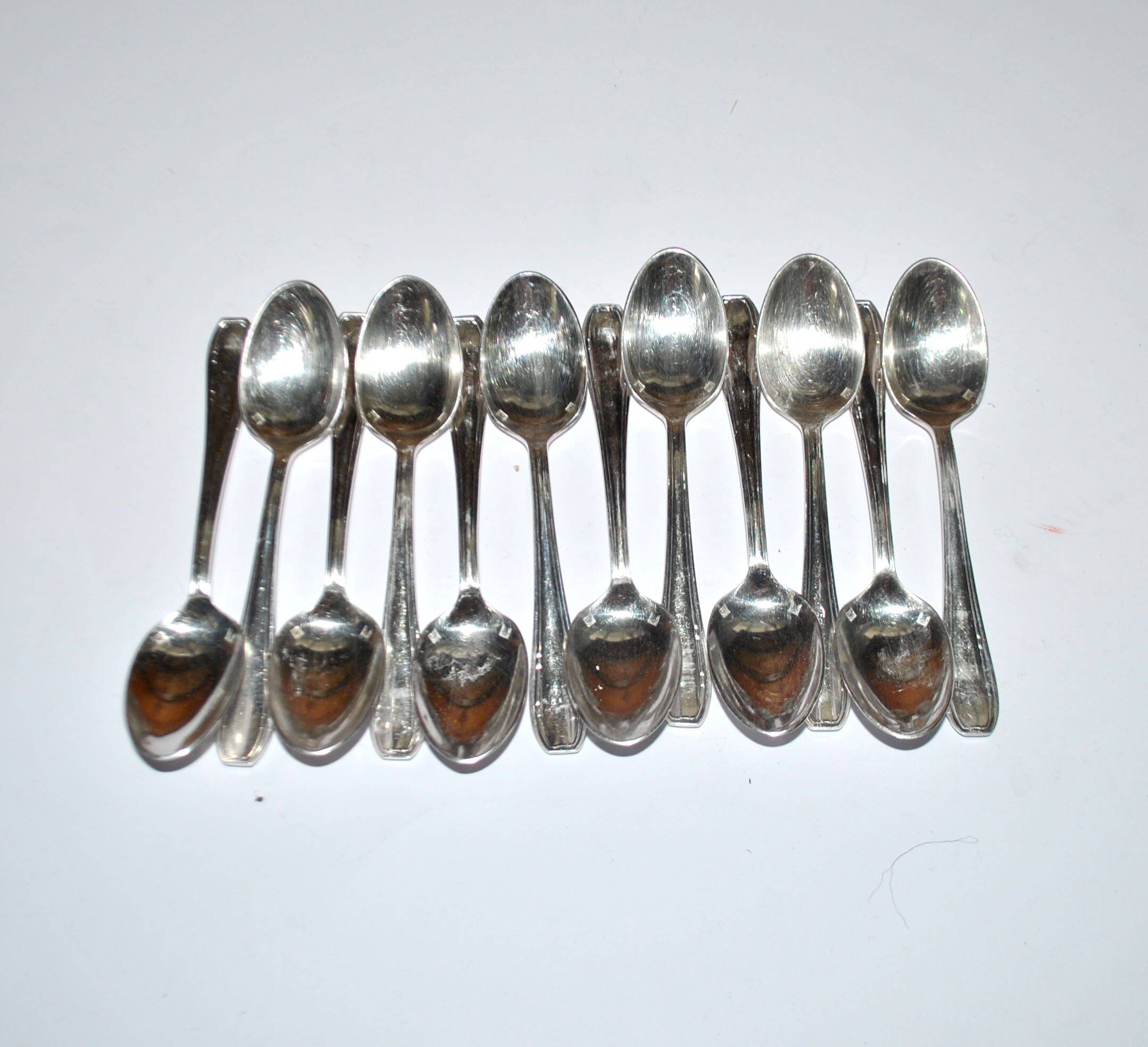 LCF set of 12 small mocha coffee spoons silverware design 1950 French cutlery