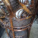 Emmanuelle rattan chair with satin cushions