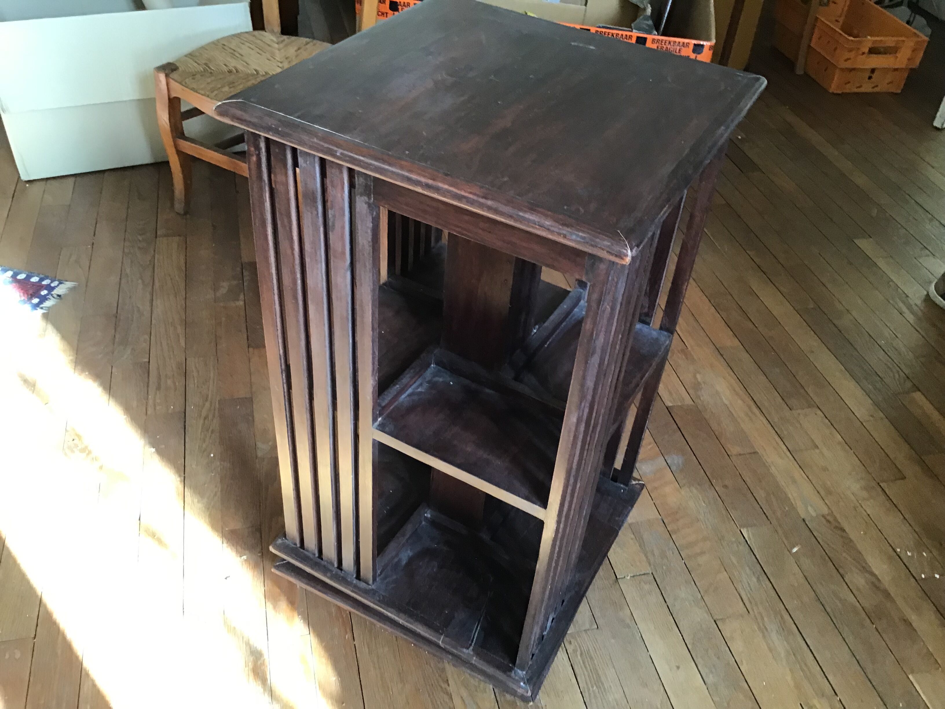 Mahogany revolving bookcase