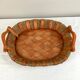 Tray in wood and wicker