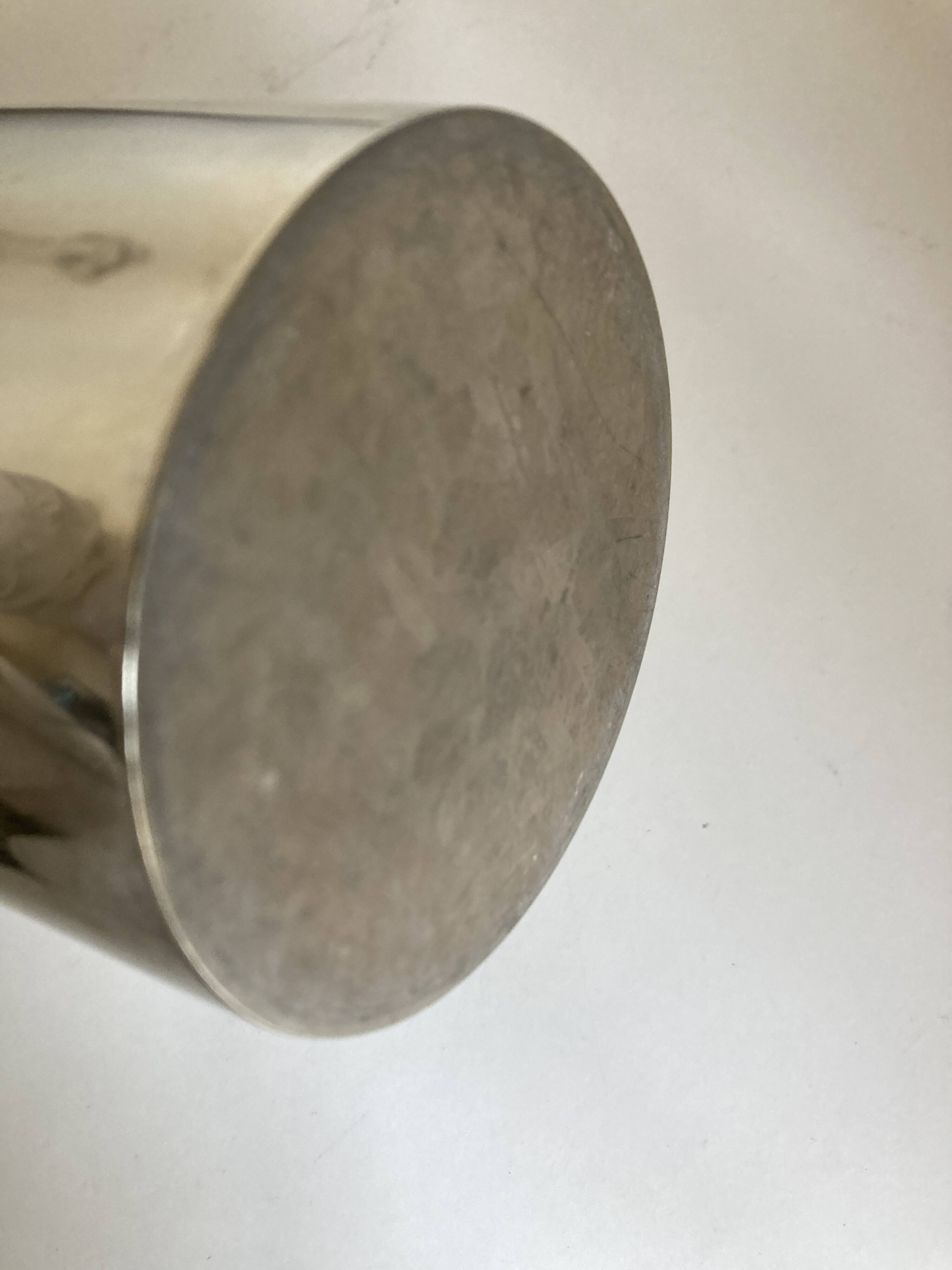 mid-century silver-plated steel vase 1970