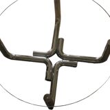 Table basse en acier tubulaire et verre, années 60