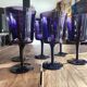 Lot de 6 verres à vin en verre violet