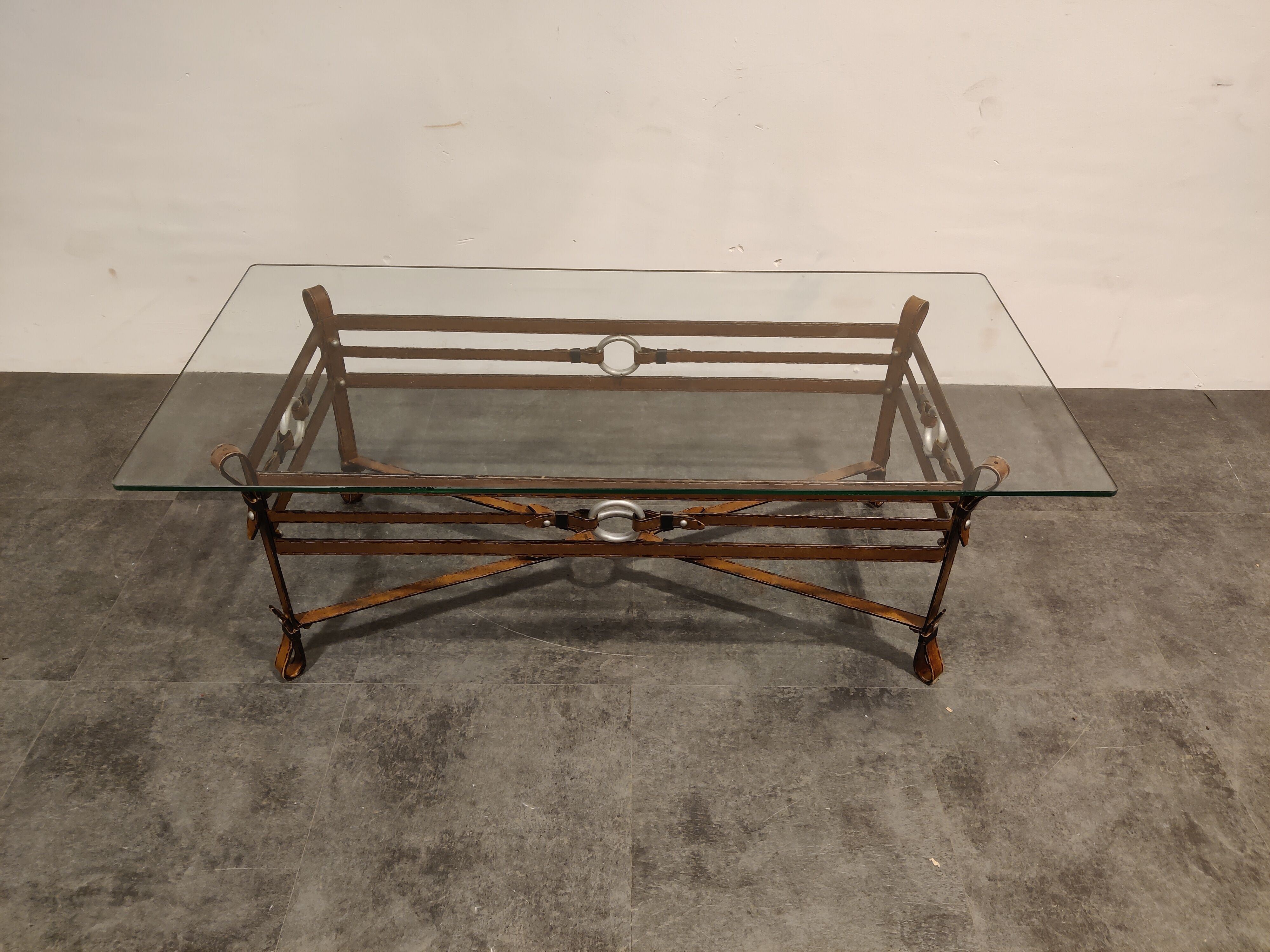 Mid century faux leather coffee table, 1960s