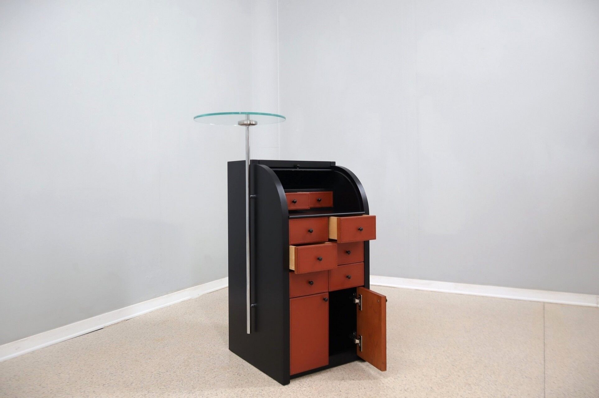 Vintage roller shutter cabinet Giorgetti 1980s