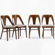 Set of 4 A-1411 FAMEG chairs from the 1950s.