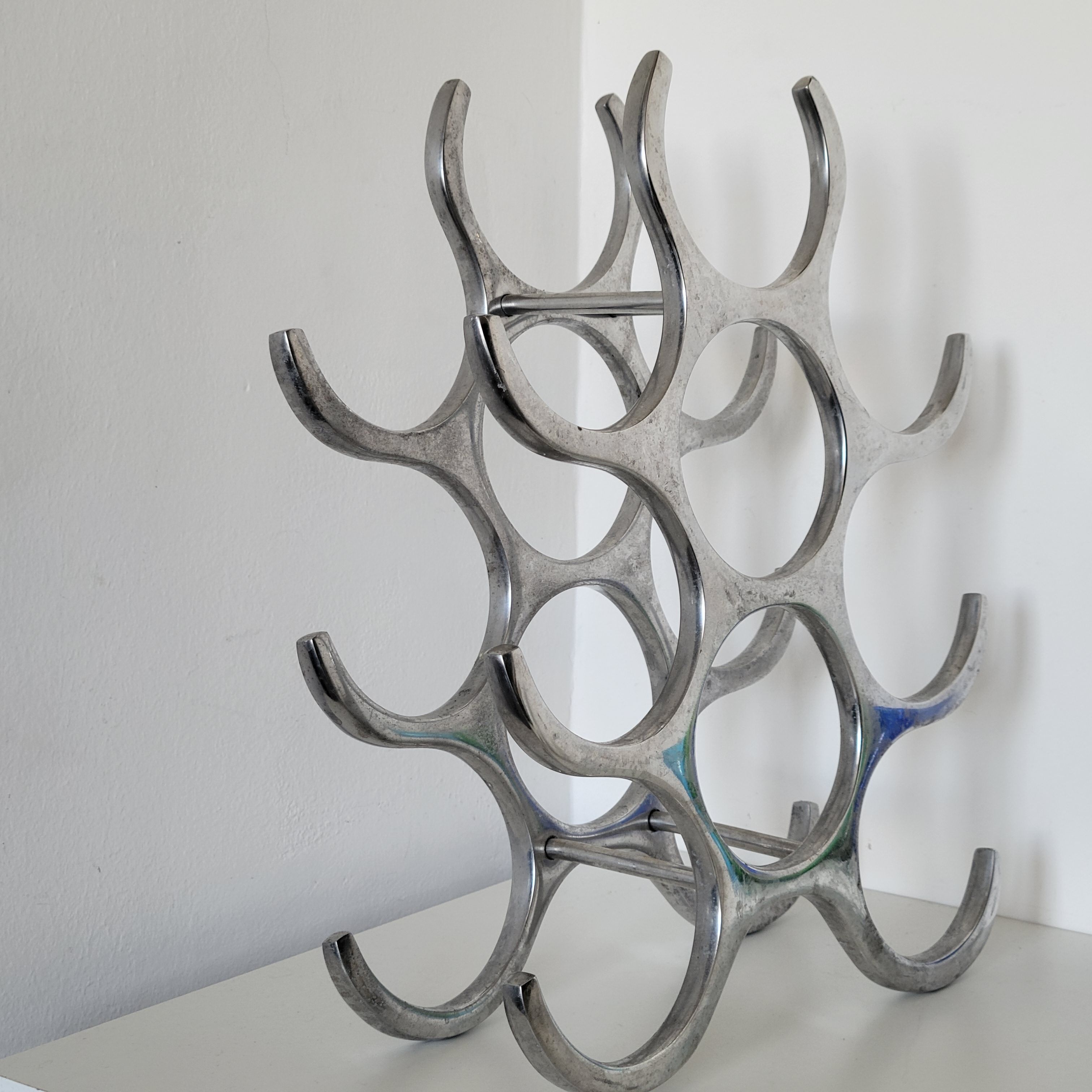 Aluminum wine rack shelf bottle rack for 9 bottles