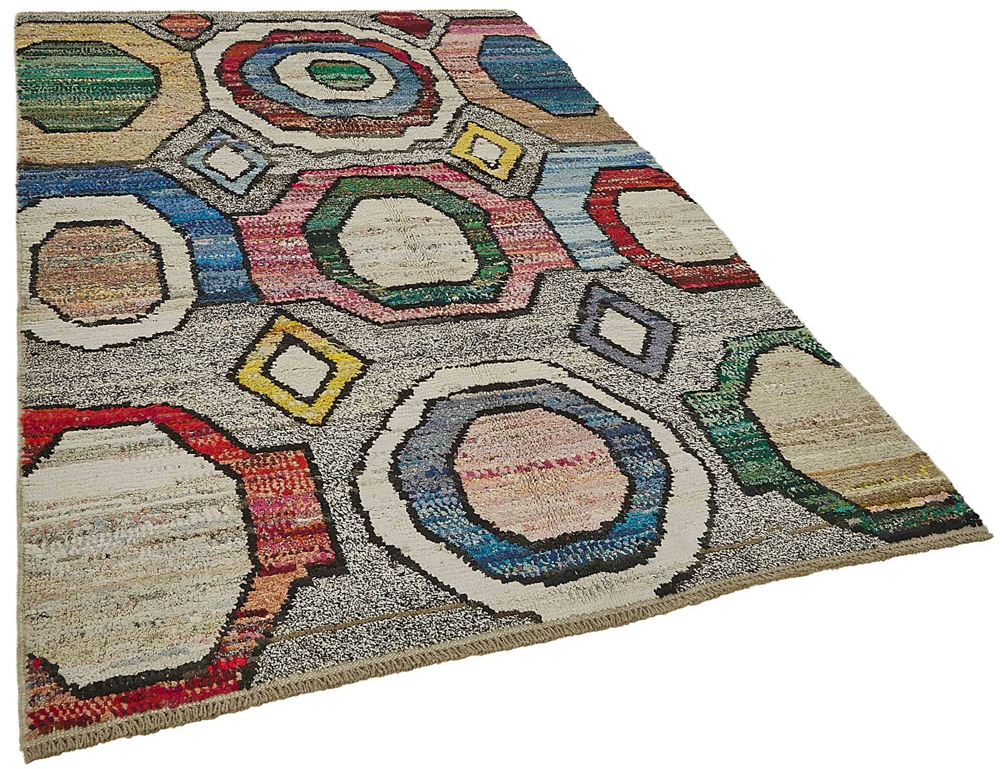 Tapis boho recyclé turc fait main 170 cm x 250 cm