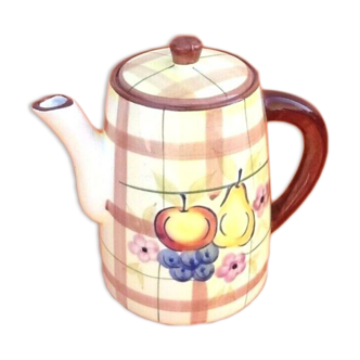 Ceramic coffee maker with fruit decoration