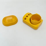 Ensemble de salle de bain jaune par Gedy, 1970s