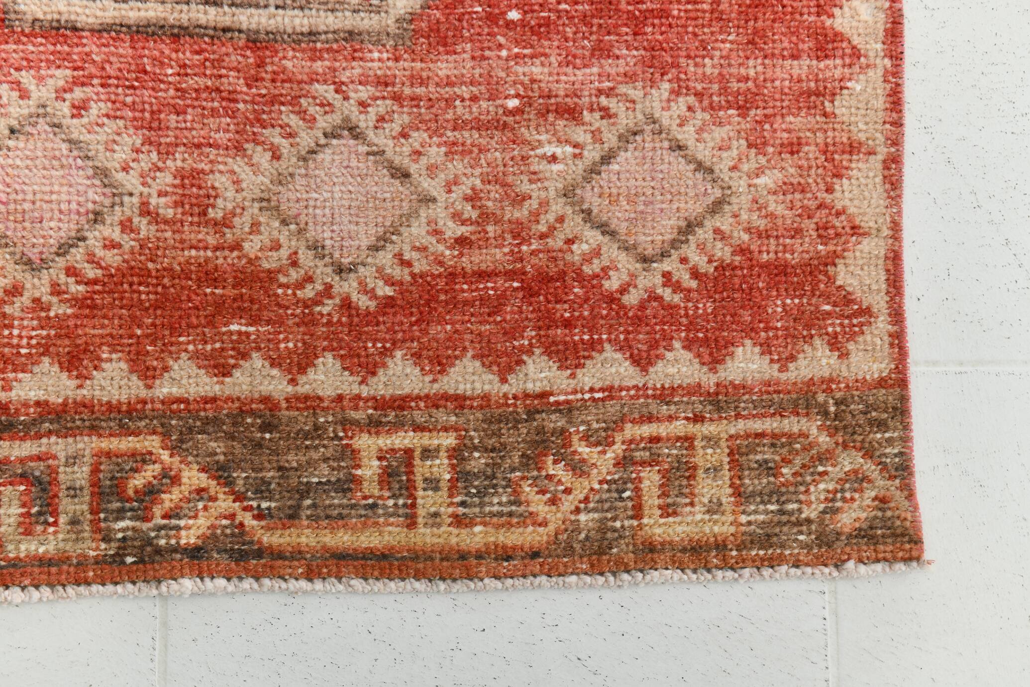Turkish Classic Oriental Style Red Vintage Runner Rug, 87x379Cm