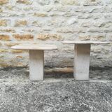 Nesting coffee tables in natural travertine