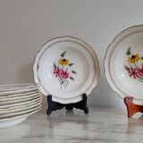 12 deep plates – Gien porcelain – Fanfare model – 1920s