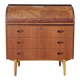 Bureau secrétaire à cylindre teck midcentury