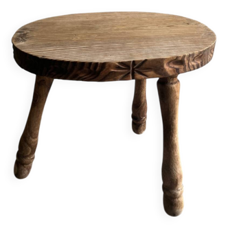 Wooden tripod stool