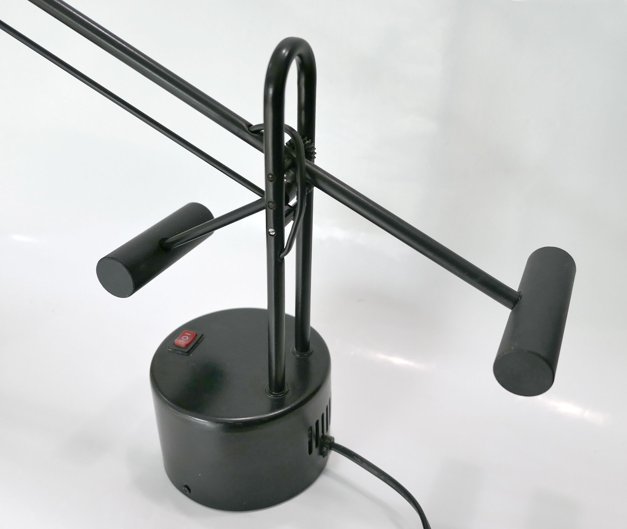 Articulated desk lamp with balance wheel 1980's by Stilplast Italy