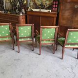 Set of 4 Empire style armchairs with cross