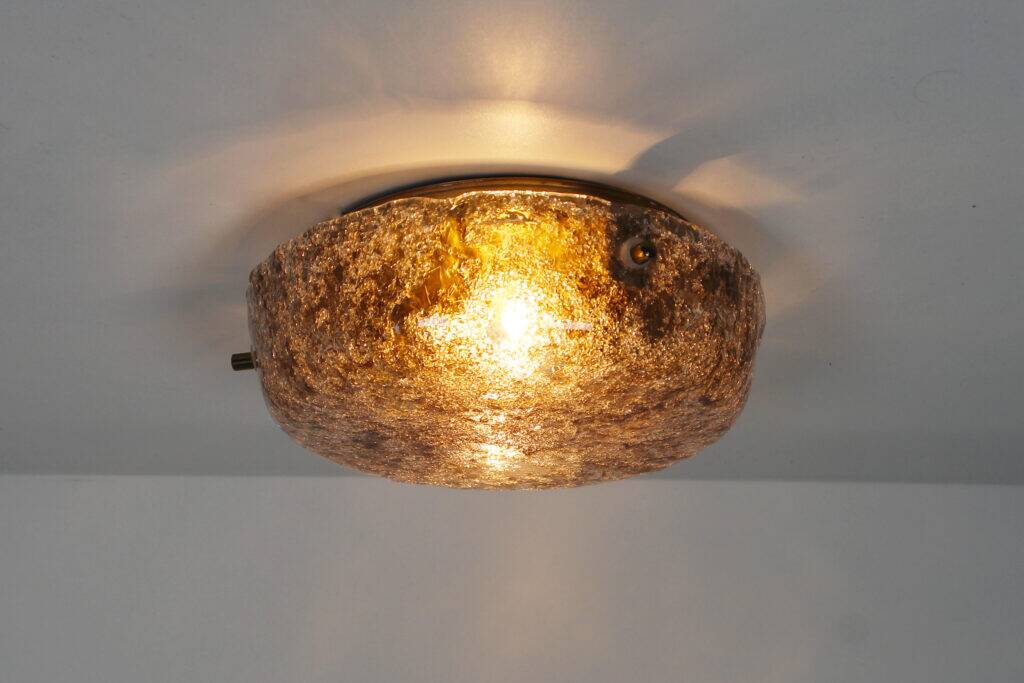 Petite applique murale en laiton et verre de Murano de Hillebrand