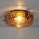 Petite brass and Murano glass flush mount light by Hillebrand