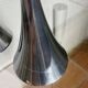 Pair of designer candle holders in stainless steel