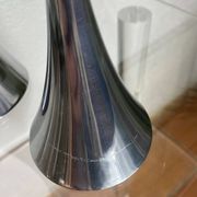 Paire de bougeoirs design en acier inoxydable