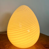 Old Ridged Glass Egg Lamp Design Vetri Murano vintage egg