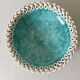 Sainte Radegonde turquoise ceramic dish from the 50s
