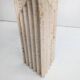 Dining table in travertine and glass with sculpted legs, 1970s.