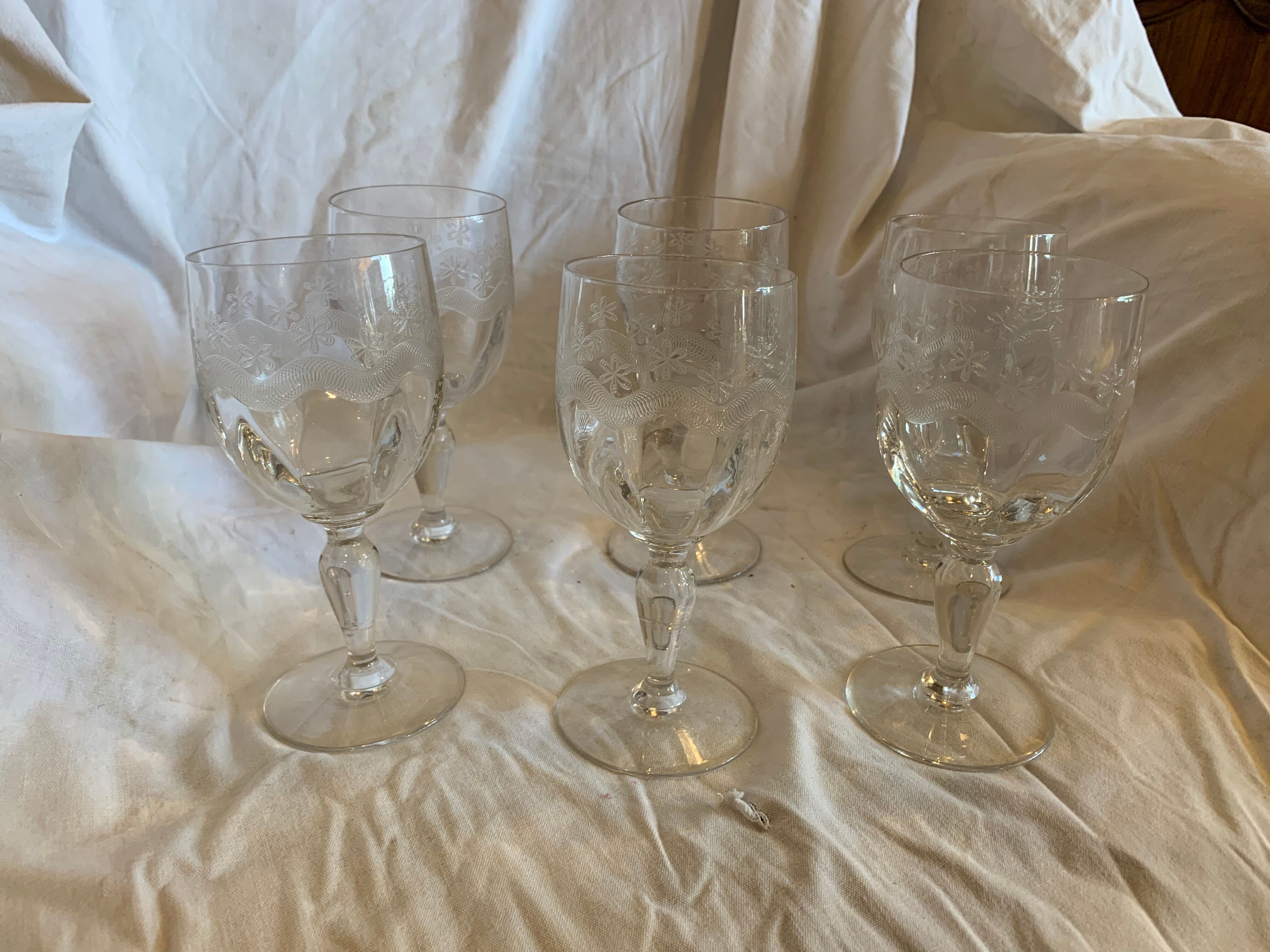6 wine glasses