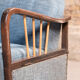 Sofa bed in solid beech with blue fabric, circa 1970