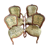 Set of two chairs and two Louis XV-style chairs