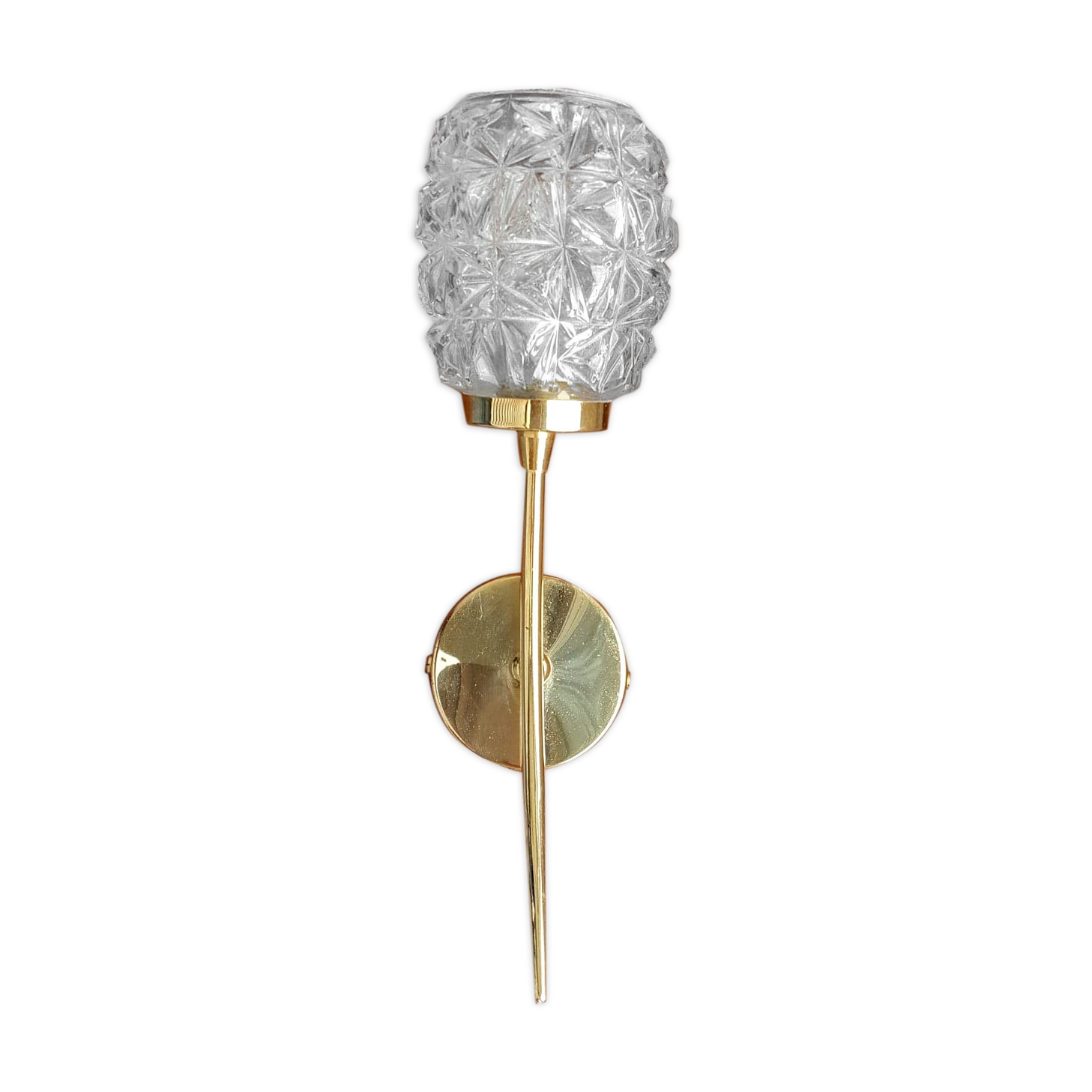 Vintage glass and gold metal sconce