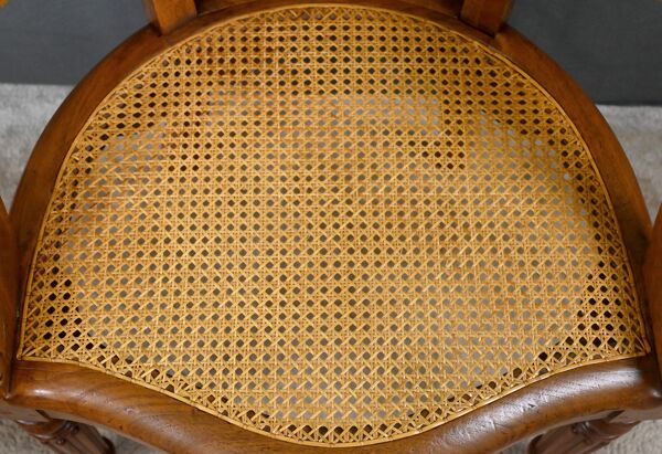 Fauteuil de bureau en noyer, époque Louis-Philippe – 1re partie XIXe