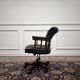 Chaise de bureau Chesterfield, chaise de capitaine, verte