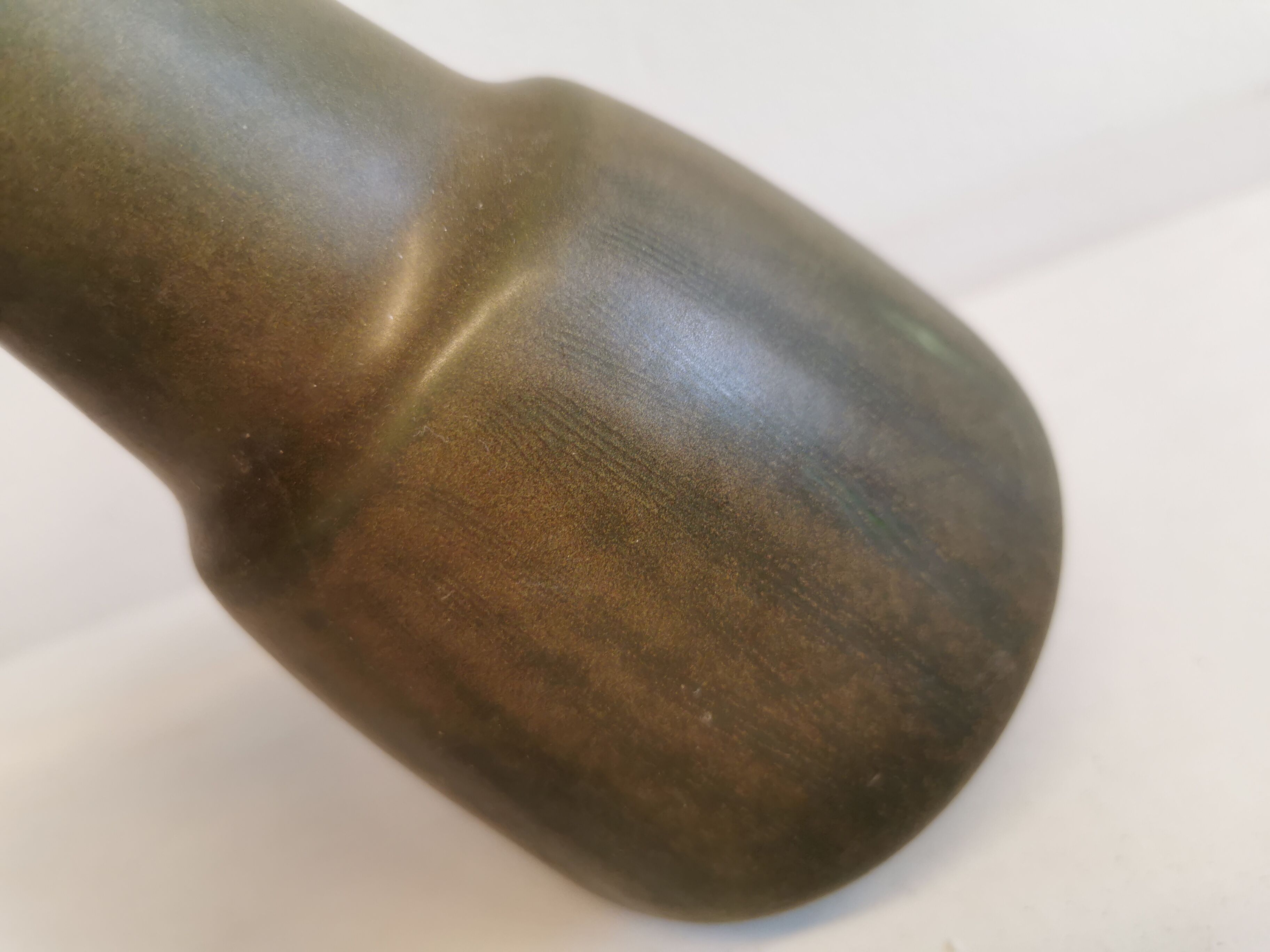 Danish green/brown ceramic table lamp, estimated 1960s.