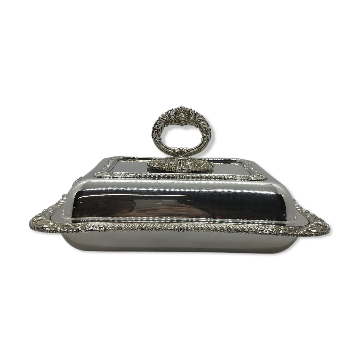English silver metal dish