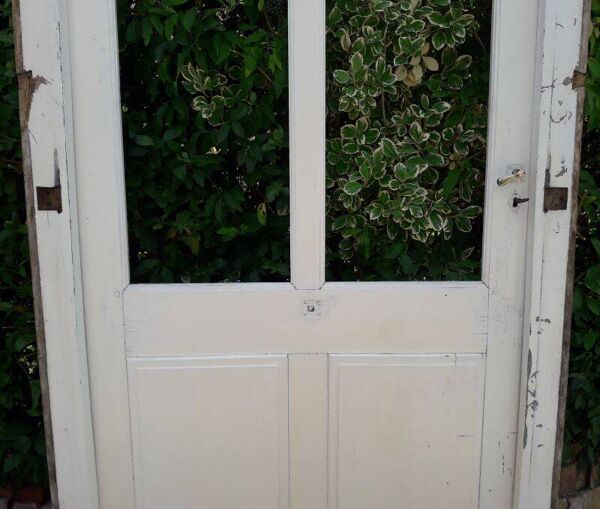 Porte ancienne vitrée 211,5x105,5cm et son cadre porte d'entrée