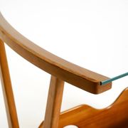 Beautiful mid-century modern side table with magazine rack, made of ash woo