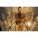 Sculptural Pair of Mazzega Style Murano Glass Selle Chandeliers