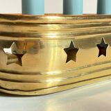 Bougeoir chandelier etoiles vintage laiton