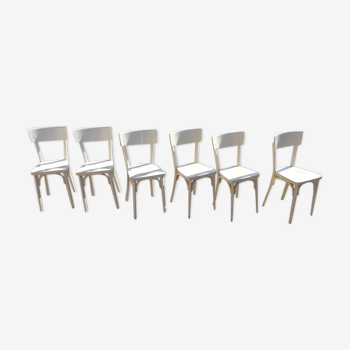 6 chaises bistrot blanches Baumann