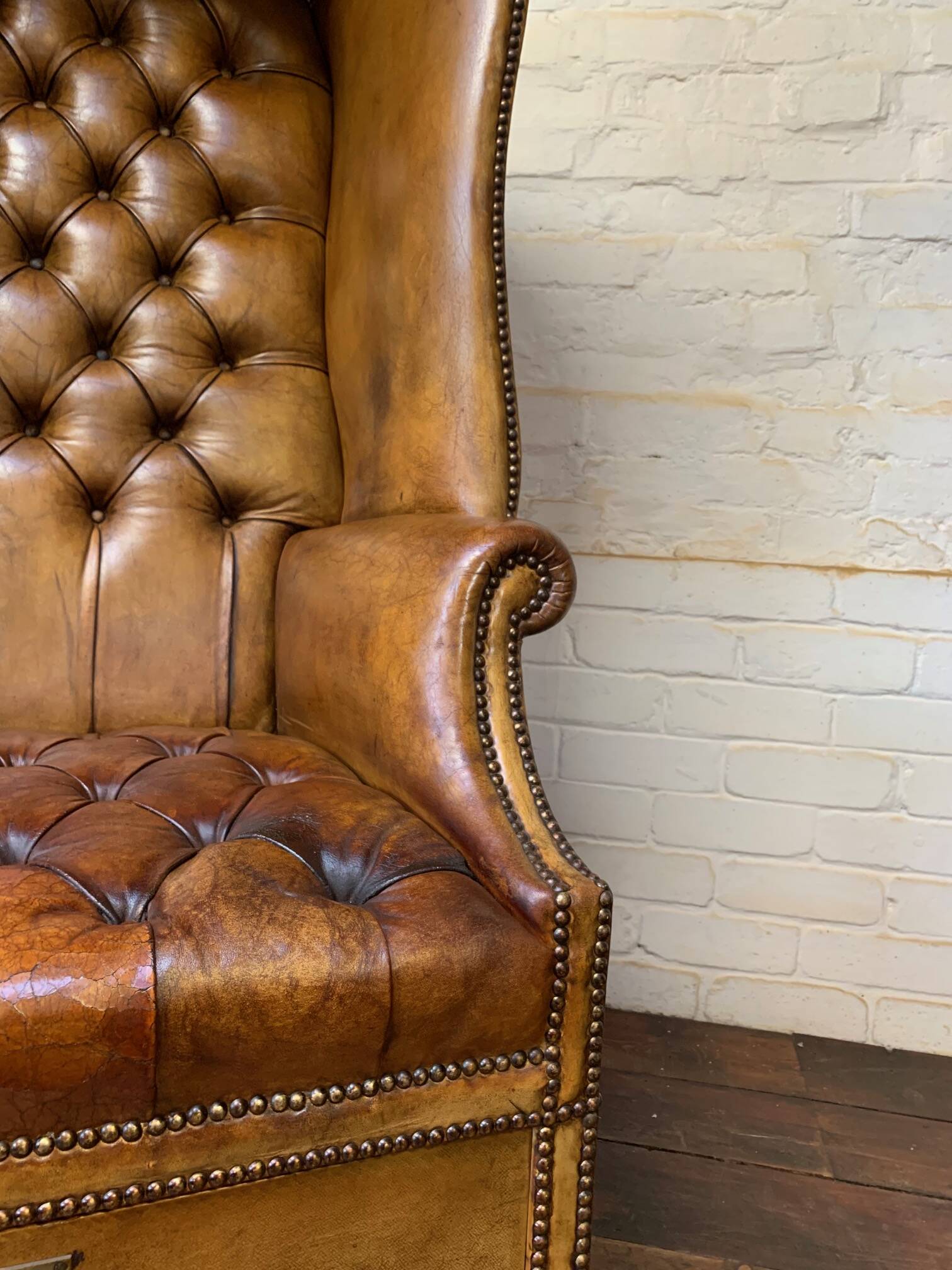 A Rare & Exceptional Deep-Buttoned Chesterfield Porter’s Chair Circa 1920’s