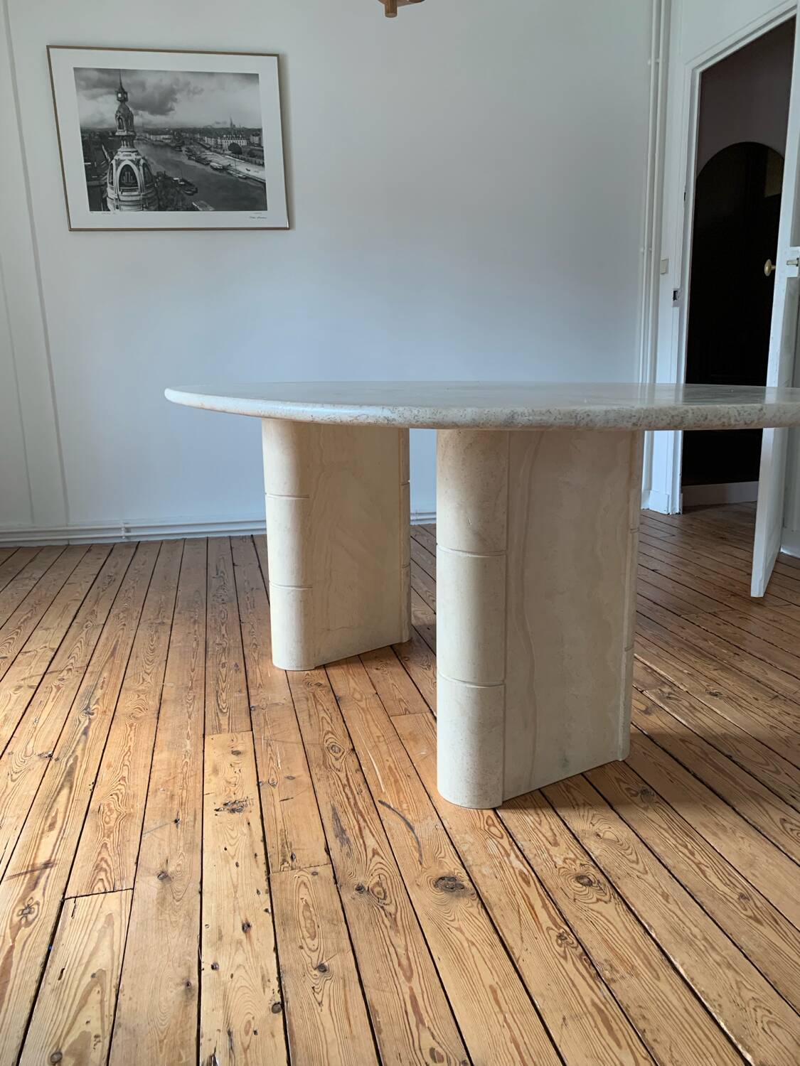 Roche Bobois travertine table