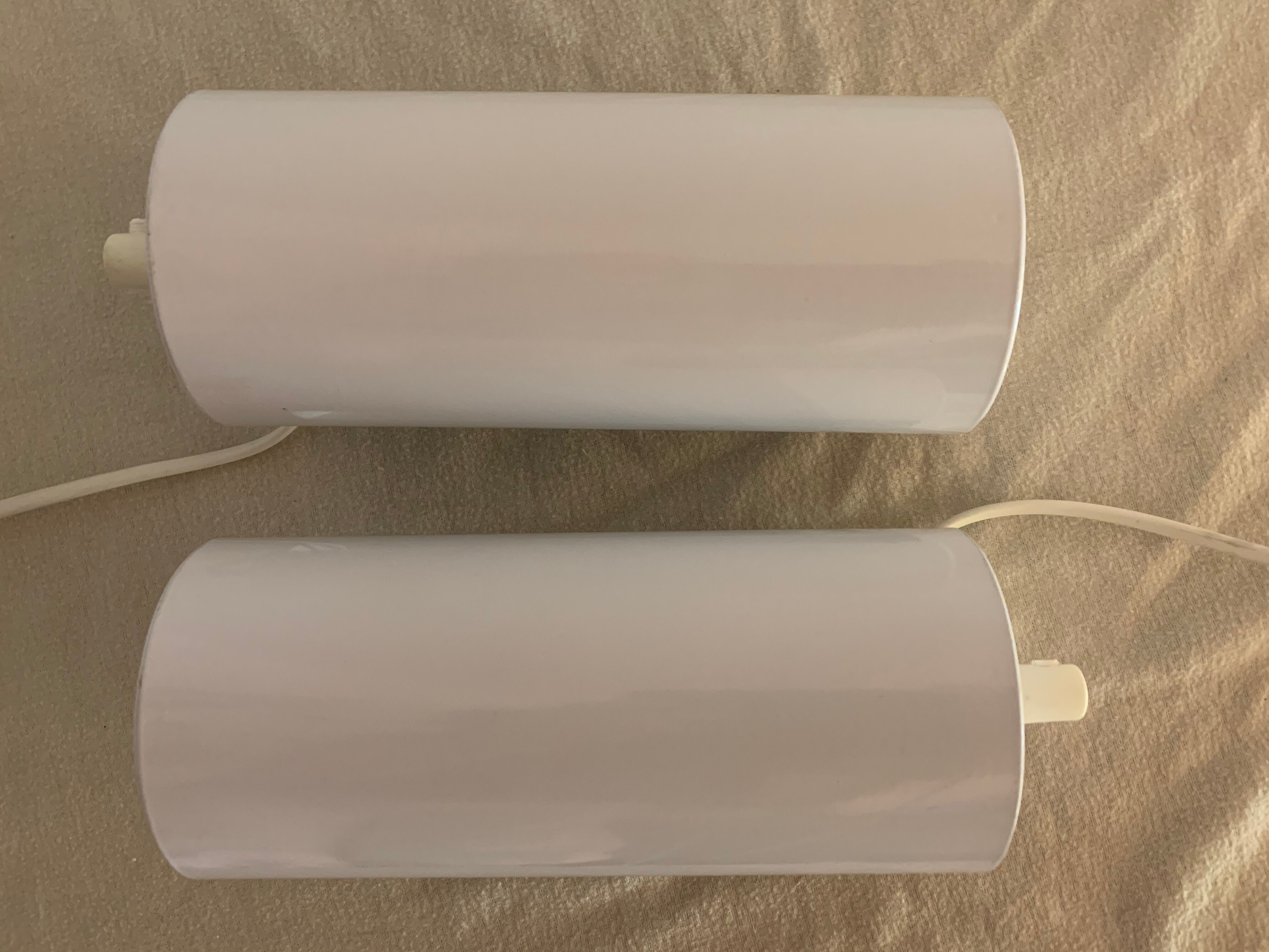 Paire d'appliques murales blanches rouleaux Ikea 1980